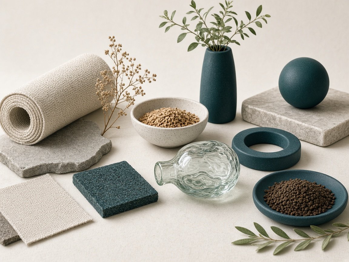 Material samples arranged for product sustainability evidence planning
